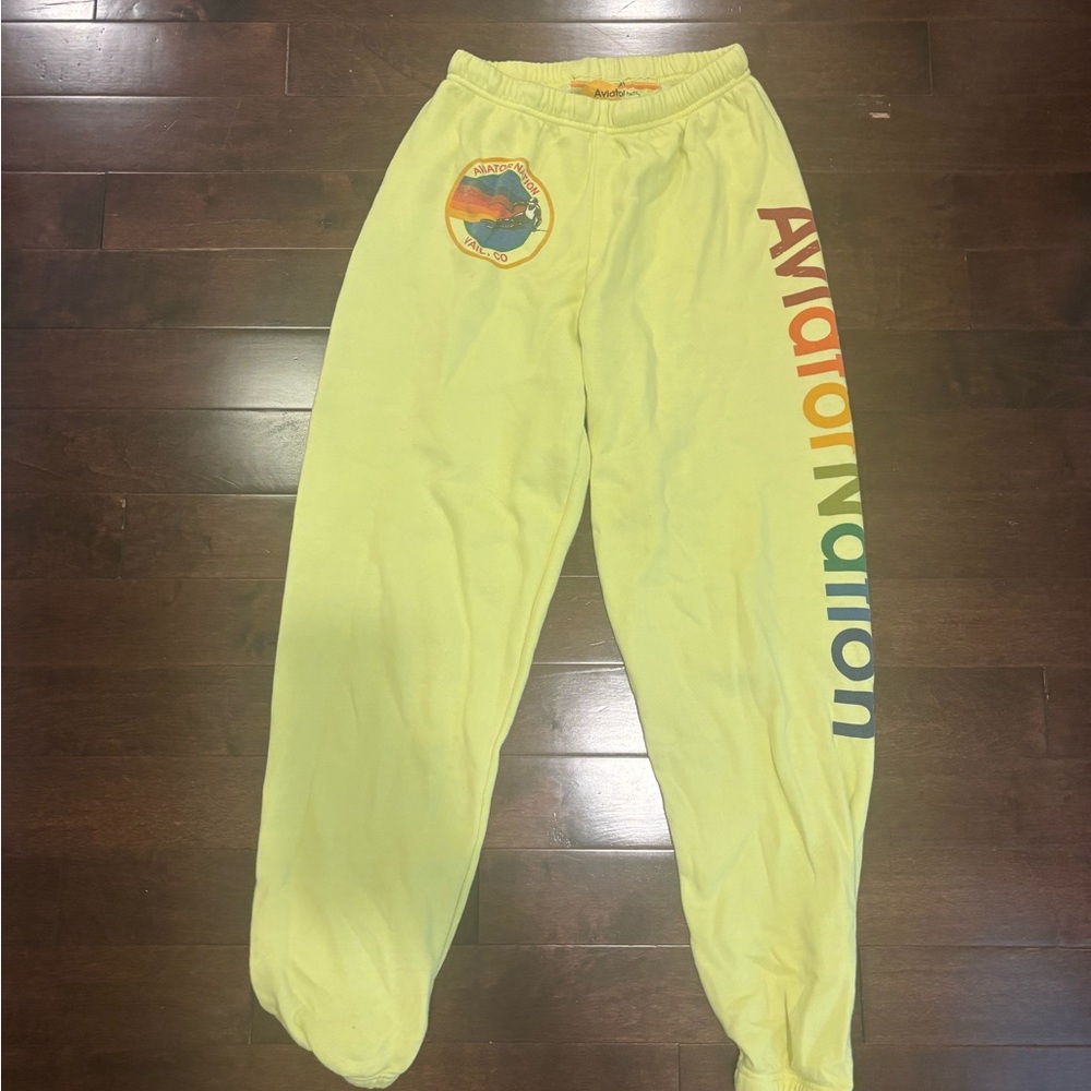Aviator nation neon yellow sweatpants